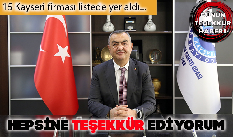 İSO İkinci 500’te 15 Kayseri firması yer aldı İSO İkinci 500’te 15 Kayseri firması yer aldı