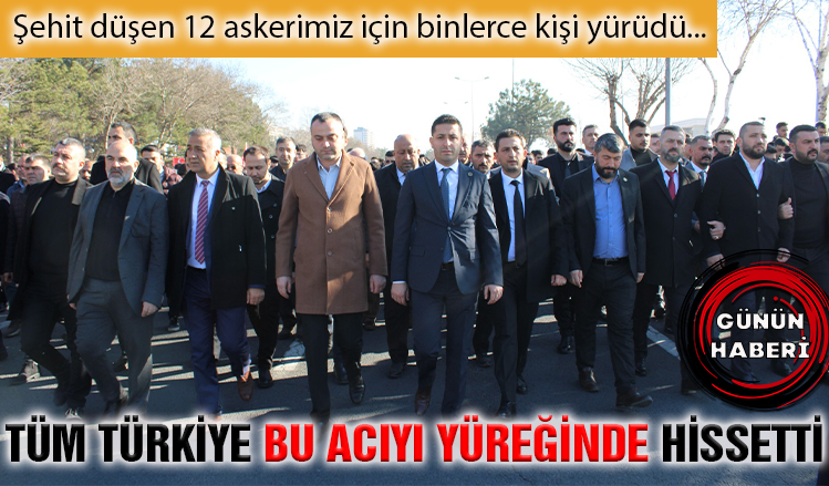 Kayseri’de On binler şehitler için yürüdü