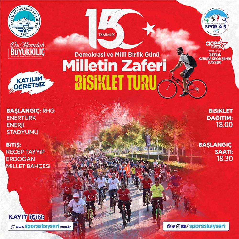 Büyükşehir'den Milletin Zaferi 15 Temmuz'da bisiklet turu Büyükşehir'den Milletin Zaferi 15 Temmuz'da bisiklet turu