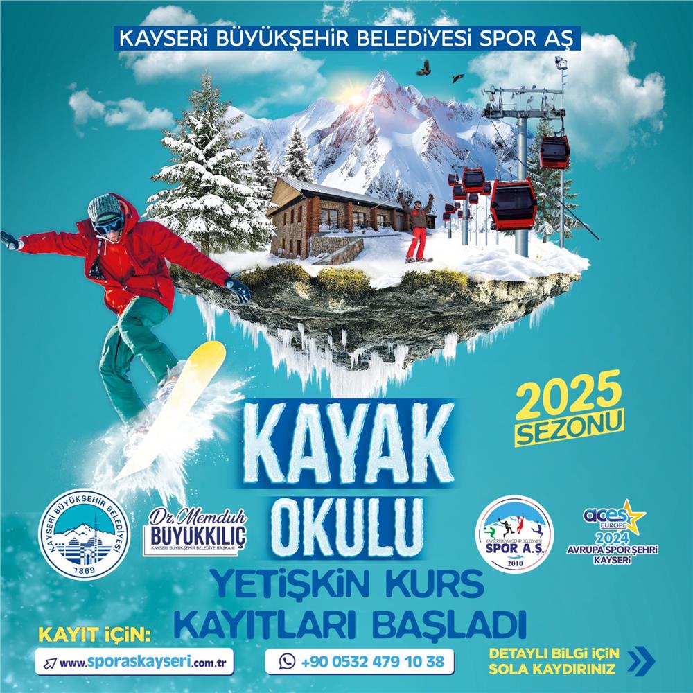 Kayseri'de yetişkinler için kayak kursu kayıtları başladı Kayseri'de yetişkinler için kayak kursu kayıtları başladı
