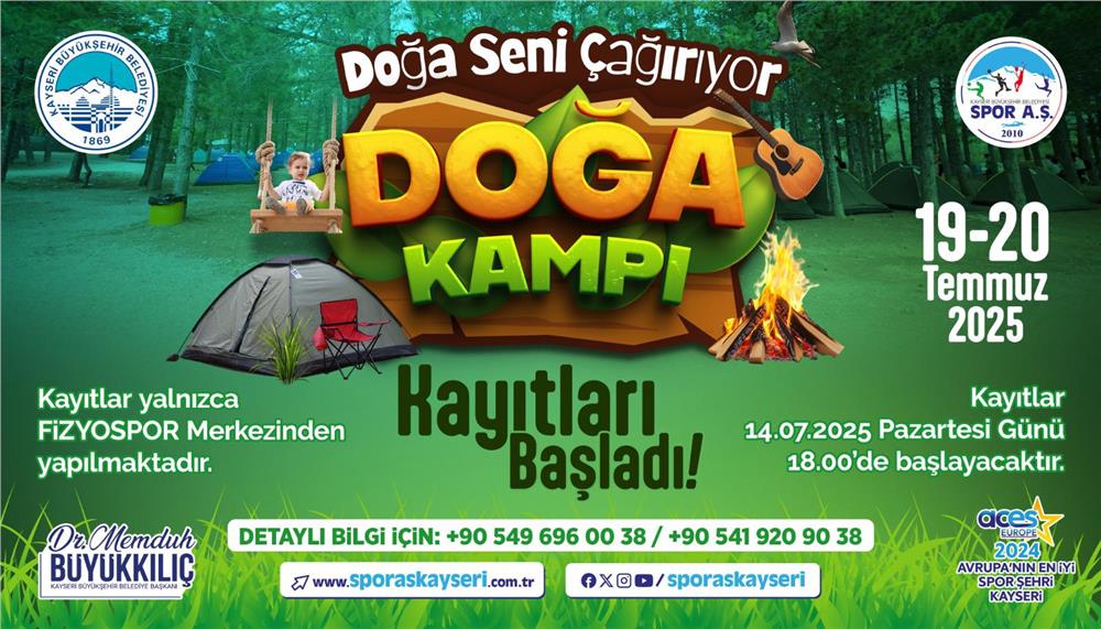 Büyükşehir'in kampı ile doğa Kayserilileri çağırıyor Büyükşehir'in kampı ile doğa Kayserilileri çağırıyor