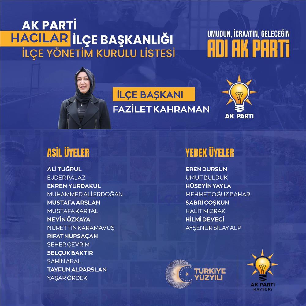 AK Parti Hacılar Teşkilatı onaylandı AK Parti Hacılar Teşkilatı onaylandı