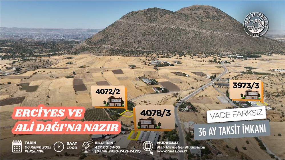 Talas Belediyesi'nden taksitle villa parseli fırsatı Talas Belediyesi'nden taksitle villa parseli fırsatı