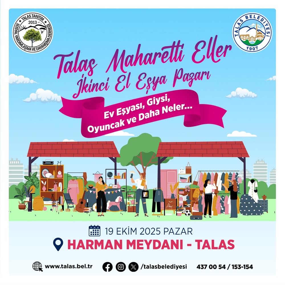 Talas'ta şimdi de ikinci el eşya pazarı başlıyor Talas'ta şimdi de ikinci el eşya pazarı başlıyor