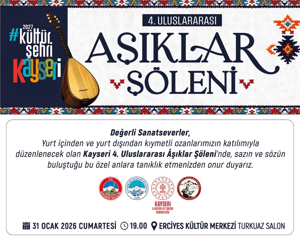 Kayseri, Uluslararası Âşıklar Şöleni'ne ev sahipliği yapacak