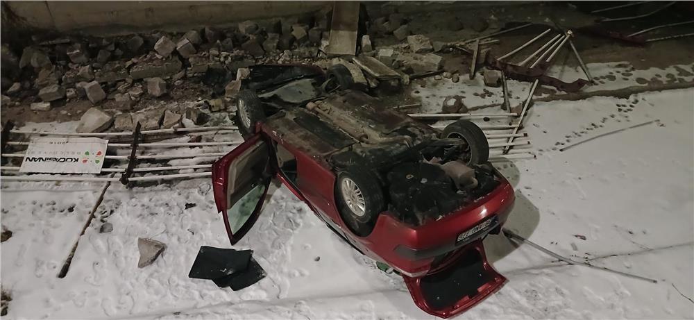 Kayseri'de otomobil sulama kanalına düştü