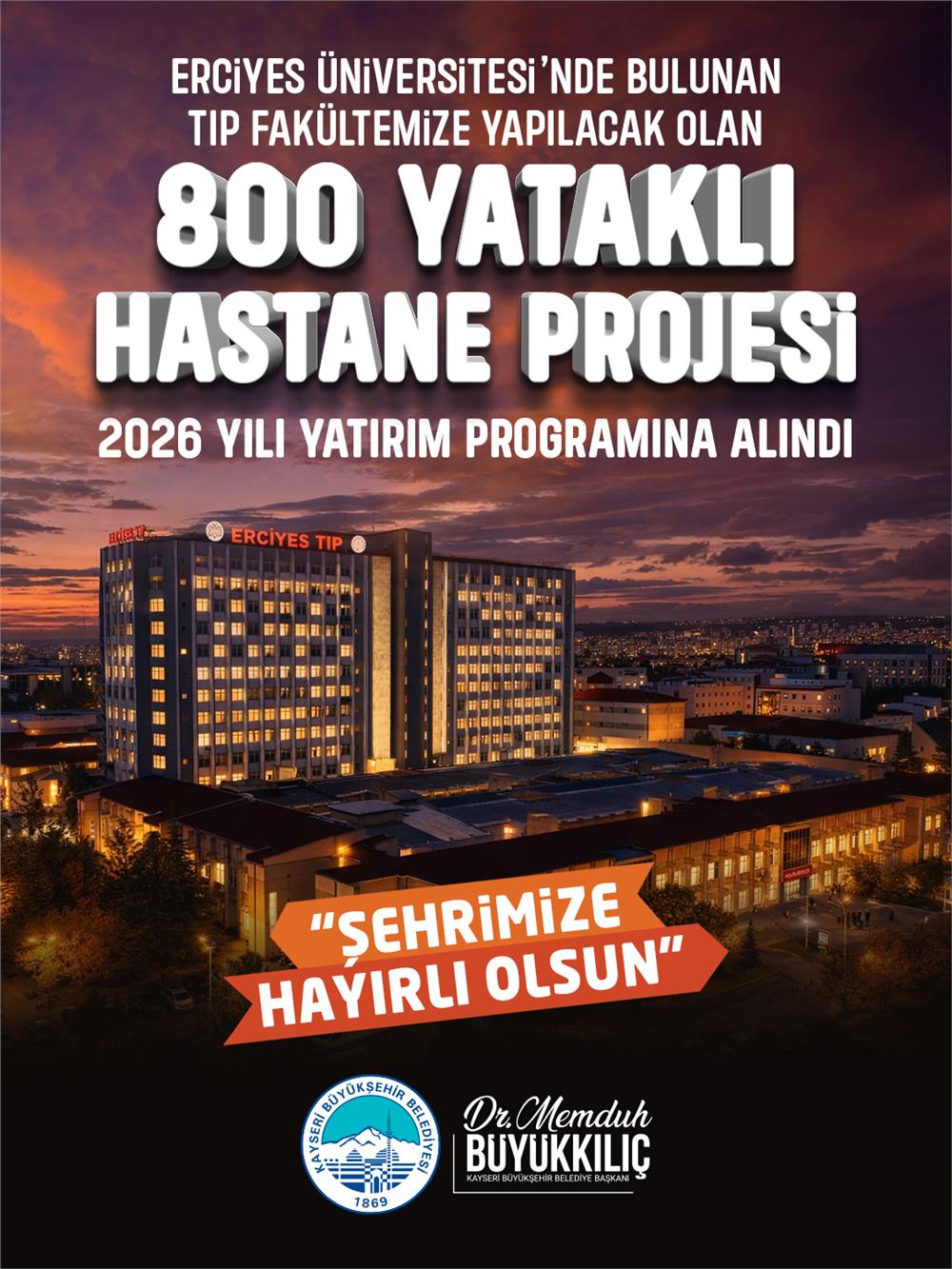 Kayseri'ye 800 yataklı yeni hastane yapılıyor