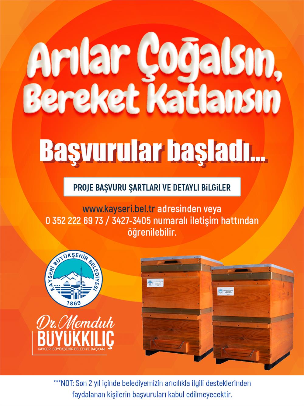 "Arılar çoğalsın, bereket katlansın" projesine başvurular başladı