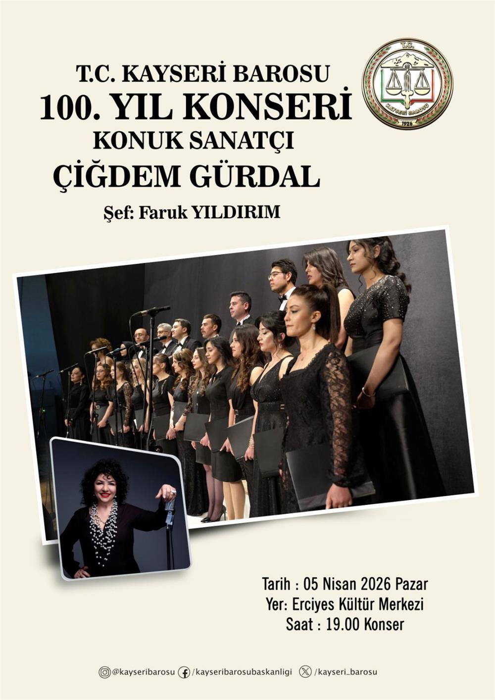 Kayseri Barosu’nun 100. yılına özel konser