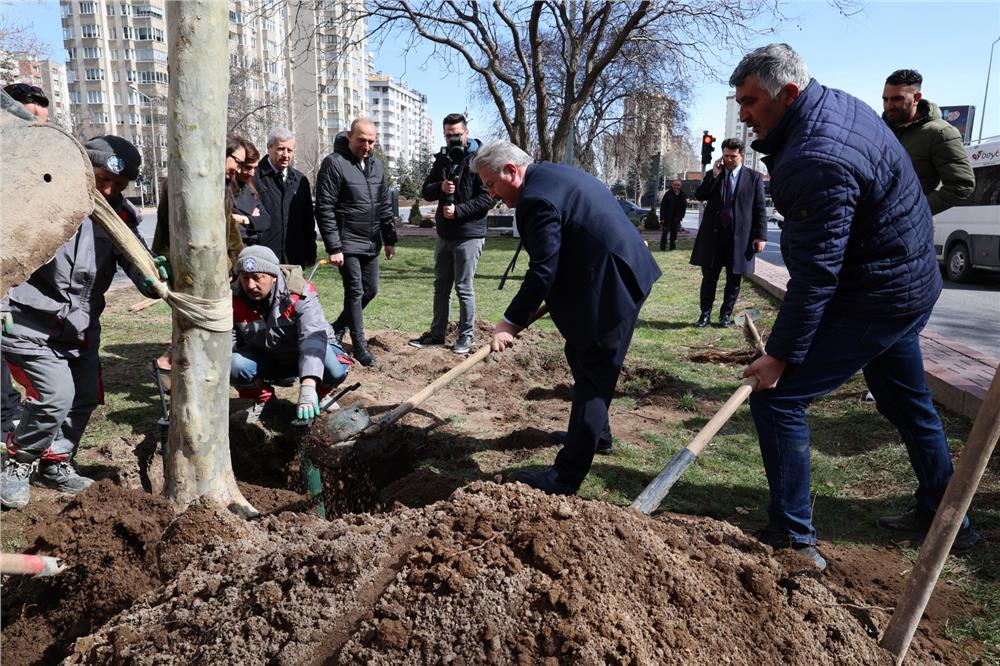 Melikgazi'de ilkbahar ağaç dikimiyle başladı
