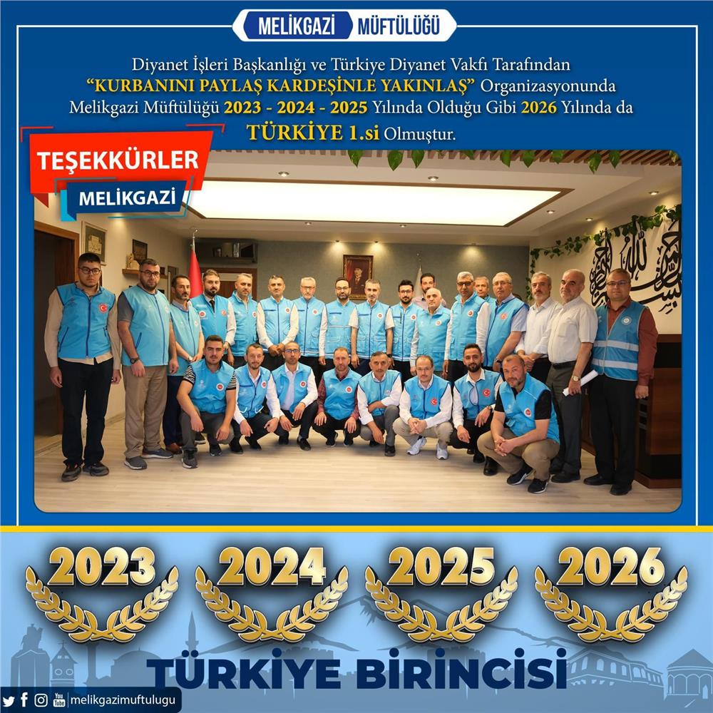 Melikgazi Müftülüğü'nden tarihi başarı