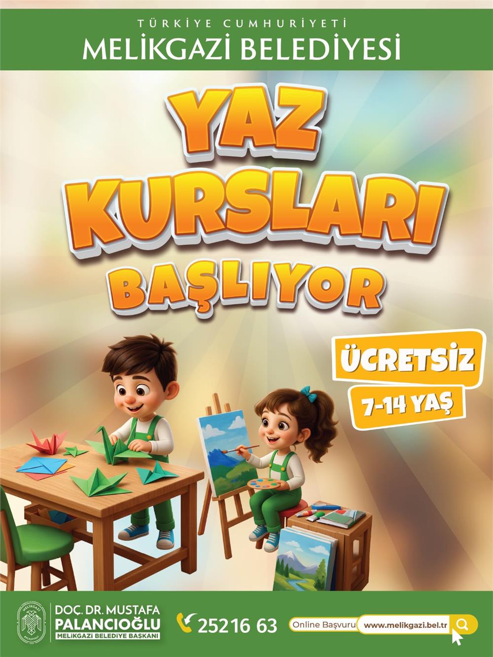 Melikgazi'de yaz kursları için geri sayım başladı