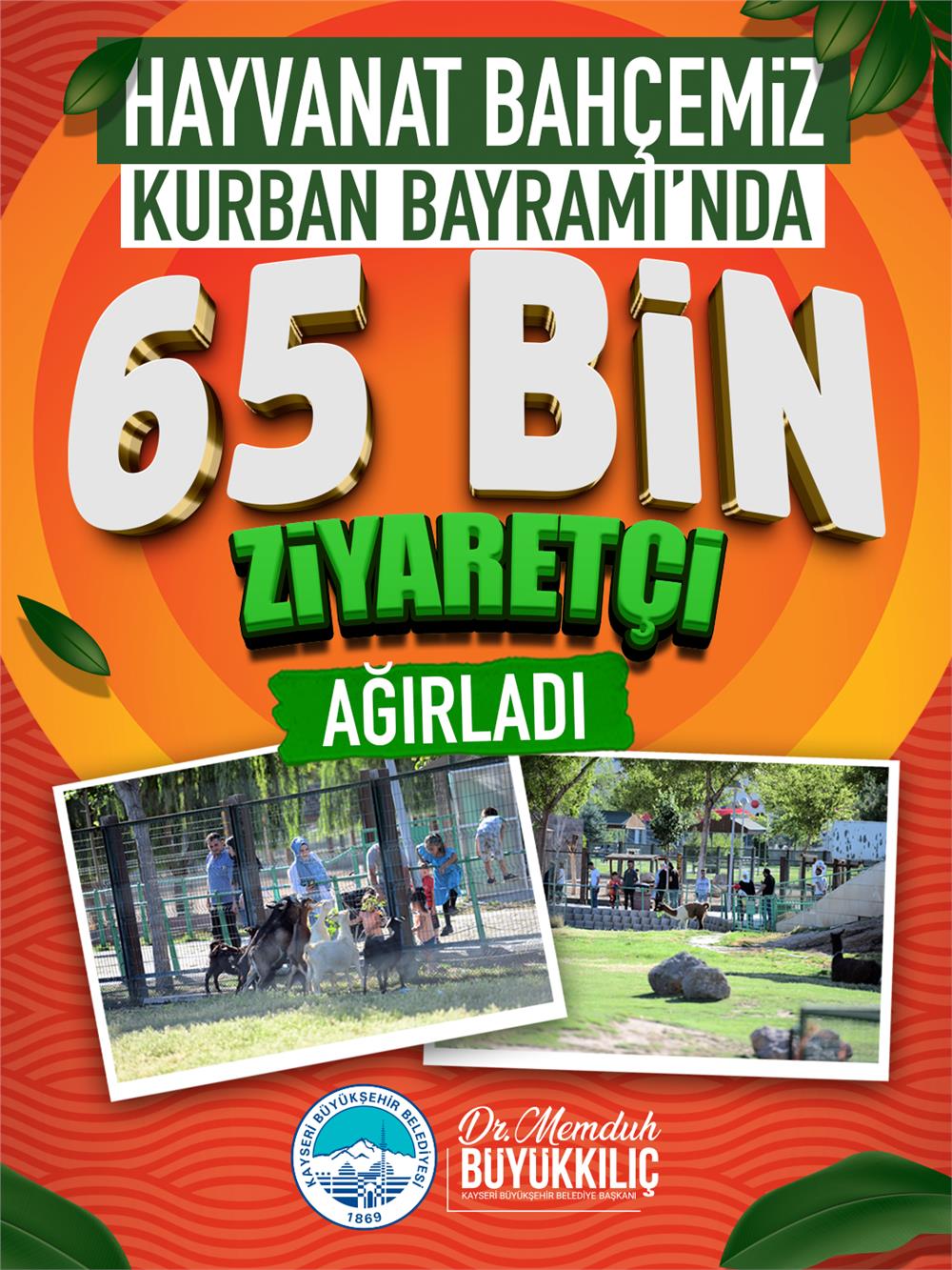 On binlerce Kayserili bayramda Hayvanat Bahçesi