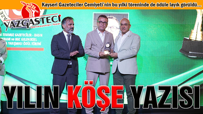 KGC'den Yılın Köşe Yazısı ödülü