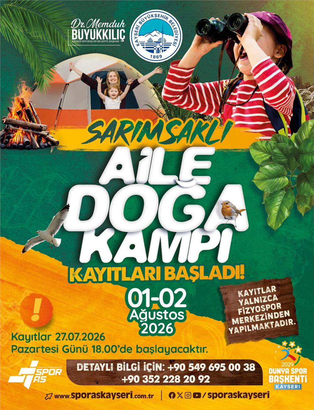 Sarımsaklı Aile Doğa Kampı kayıtları başladı