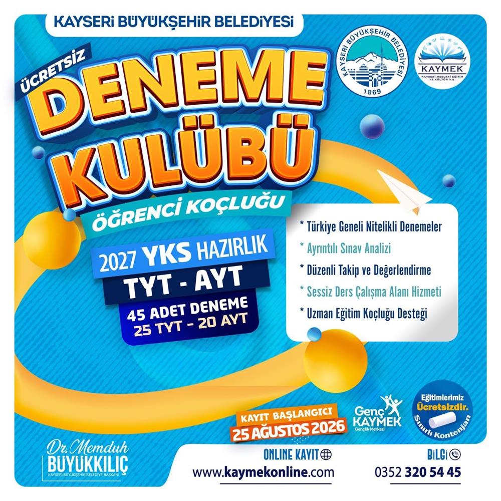 Kayseri'de başarıya giden yol KAYMEK'te başlıyor