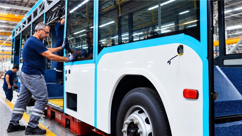 Kayseri'nin 12 elektrikli otobüsü üretim hattında