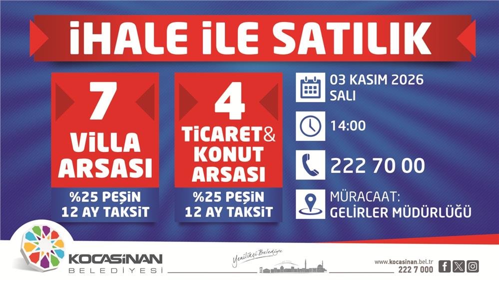 Kocasinan Belediyesi'nden 12 ay taksitle yatırım fırsatı